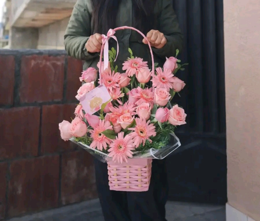 Rosa pastel canasta
