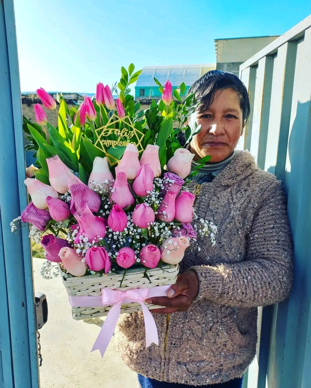 Canasta tulipanes
